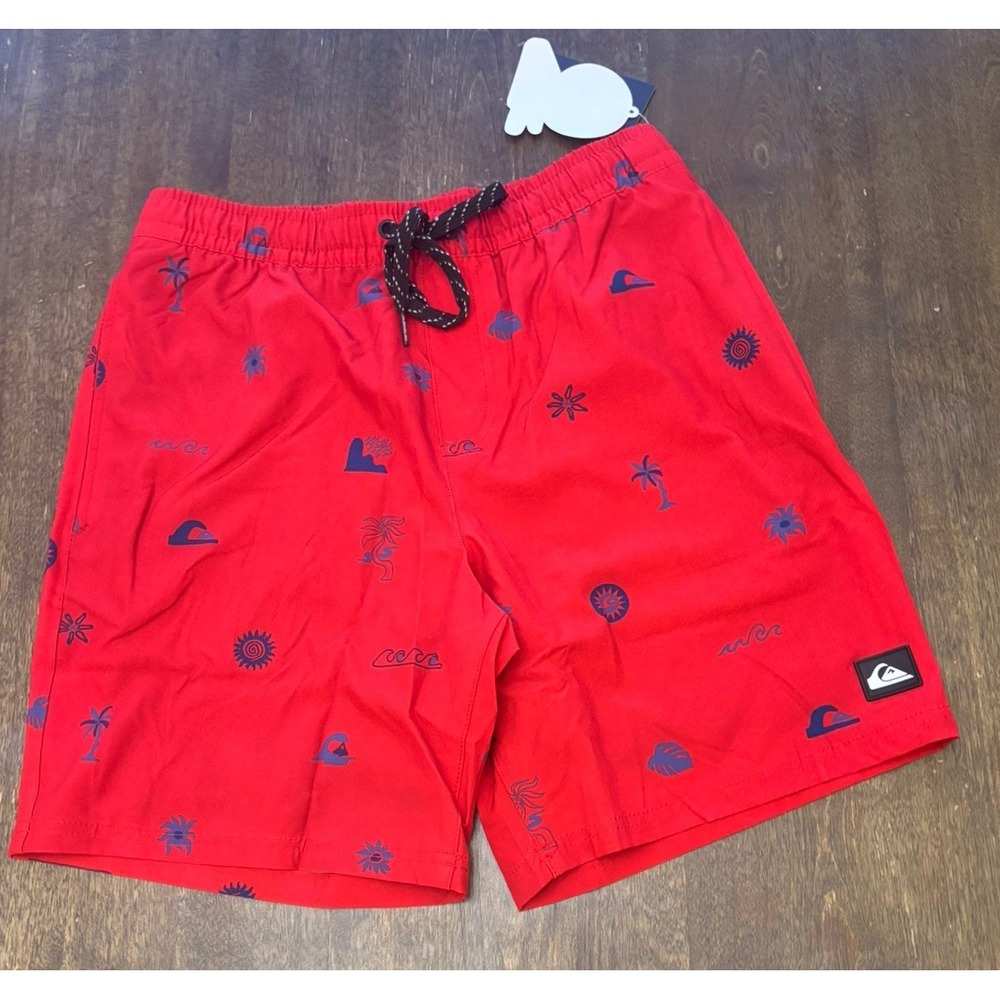 Quiksilver Men's Every Day Print Board Shorts Red Small